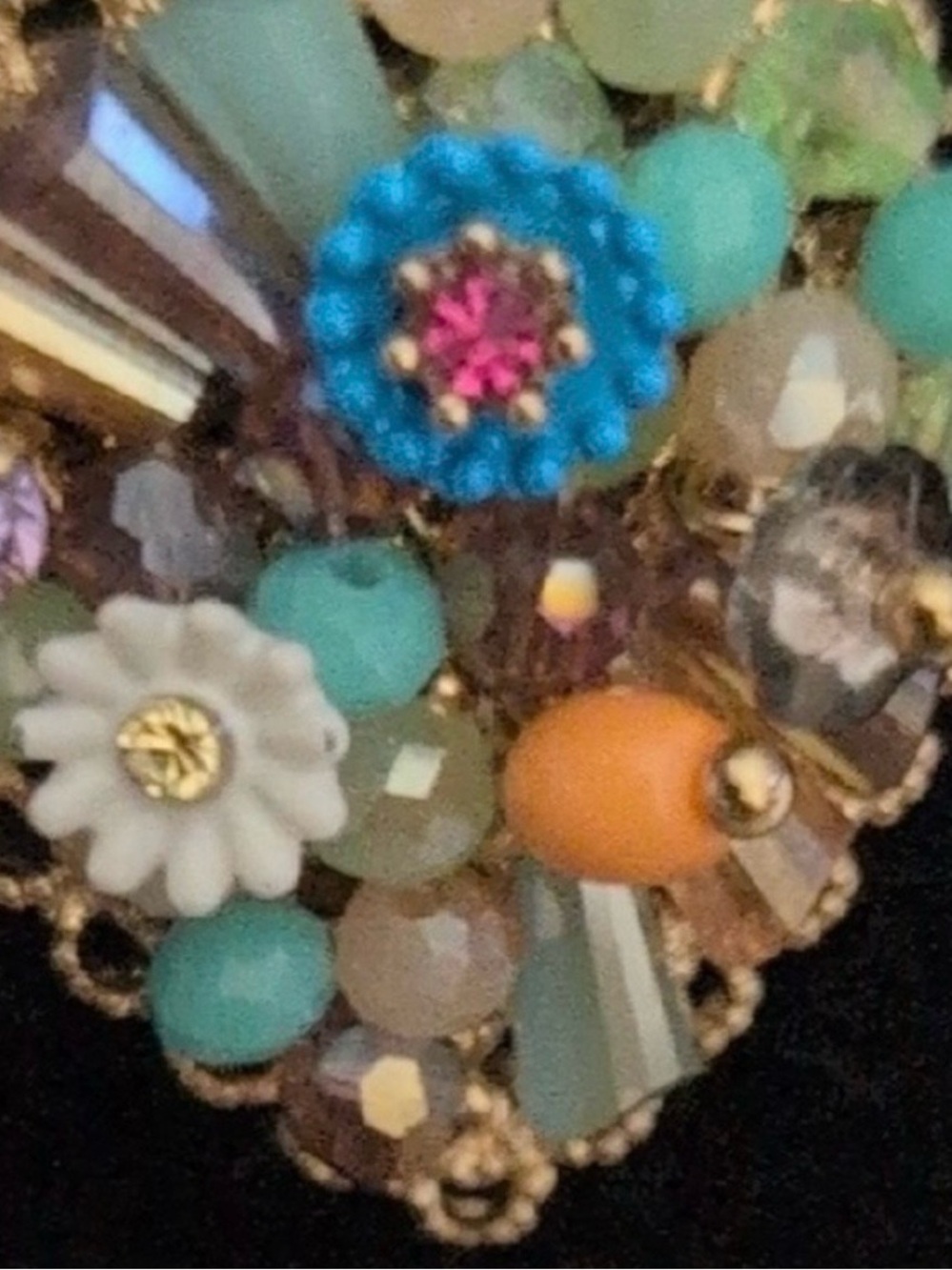 Betsey Johnson Gold-Tone Multicolor Beaded Layered Necklace - Picture 5 of 6